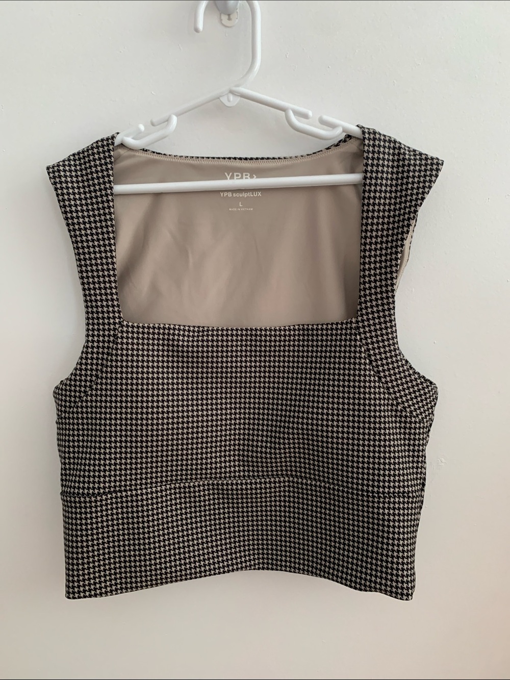 [L] A&F YPB Houndstooth workout top